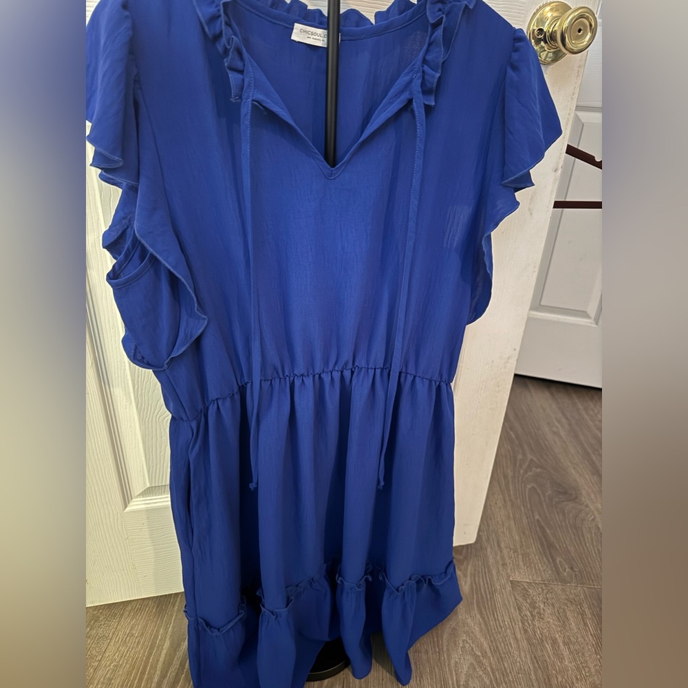 Royal Blue Ruffled Dress